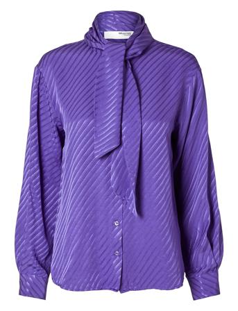 Slfcassia Ls Scarf Shirt B Selected Femme Purple