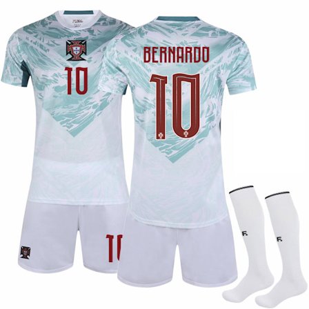 Portugalin vieraspelipaita vuoden 2026 MM-kisoihin, lasten ja aikuisten jalkapallopaita nro 10 BERNARDO