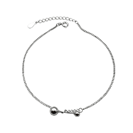 Ankelkæder Ankelarmbånd Kæde Barfodet Strandfod Smykker rund Bold S925 Sterling Sølv Mode Silver 925 silver