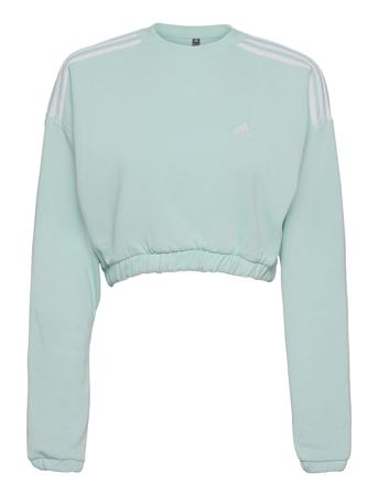 Hyperglam Crop Crew Sweatshirt W Sweatshirt Trøje Blå Adidas Performance