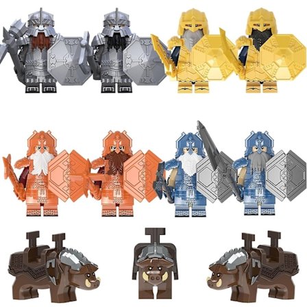 Ringenes Herre Middelalder Ridder Minifigur Legetøjs Sæt Antik Militær Rustning Dværg Soldat Byggeklodser - Perfekt