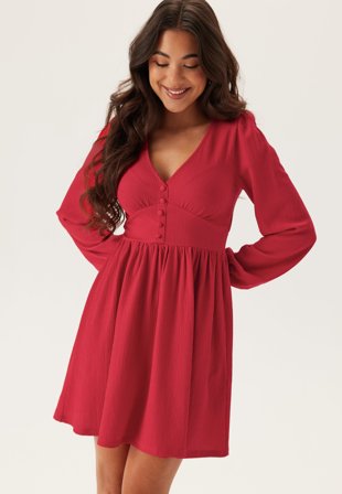 BUBBLEROOM-Structure Button Mini Dress-L