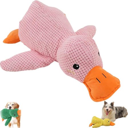 Den beroligende and, Den beroligende and beroligende andelegetøj, Legetøj til beroligende and til hunde, Andelegetøj med kvak-kvak-lyde til hunde, Sød