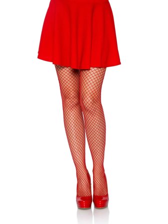 Lycra Fishnet Pantyhose Red - Vuxen.se - Sexiga röda underkläder