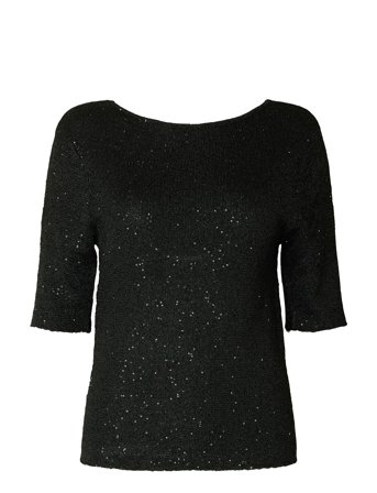 Selected | Slfjosie 2/4 Sequin Knit O-Neck Top | M