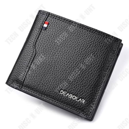 Plånbok - TD - Man/Kvinna - Svart Skinn - Fack - Allt-i-ett kortfack