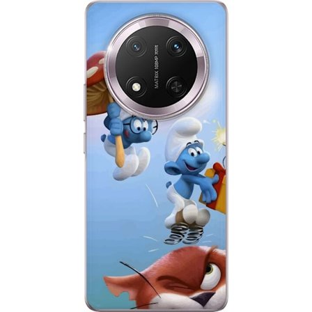 Kompatibelt Mobilskal till Honor Honor Magic7 Lite Smurfarna tecknad blå figurer retro affisch serie Schtroumpfs barndoms barndom serie design