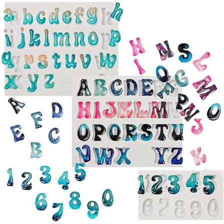 Silikoneforme Støbeforme, Mini Alfabet Epoxy Resin Forme Til DIY Smykker, Boligindretning Og Kagedekoration (Store Bogstaver, Små Bogstaver A