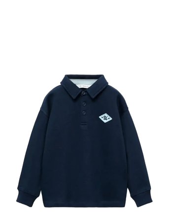 Mango | 100% Cotton Polo-Style Sweatshirt | 12-18M