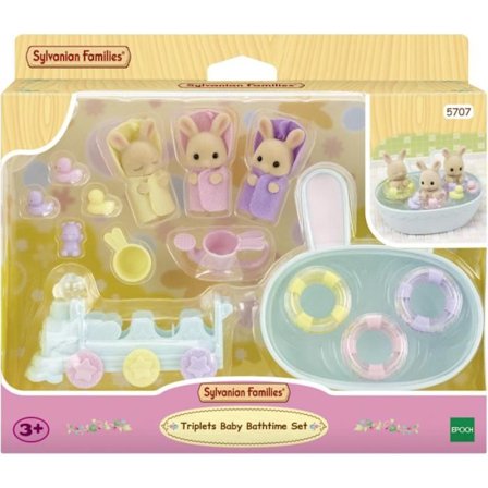 Miniatyrfigurer - SYLVANIAN FAMILIES - 5707 - The Creme Rabbit trillingar och badtillbehör