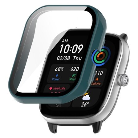 Amazfit GTS 4 Mini cover with tempered glass - Pine Needle Green