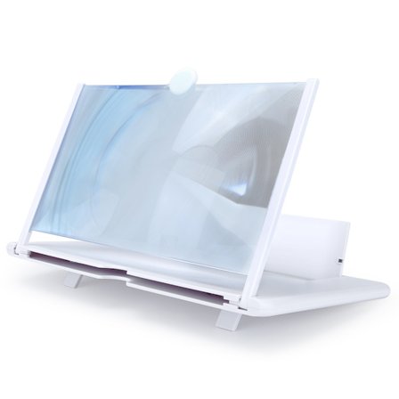 Matkapuhelimen näytön vahvistin 12 tuuman 3D HD -suurennusteline valkoinen