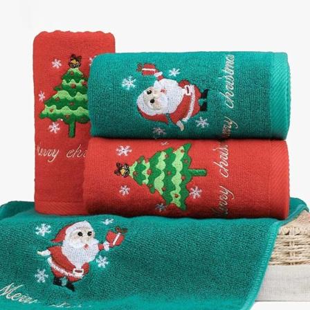 Suuret jouluiset käsipyyhkeet kylpyhuoneeseen, puuvillaiset joulupyyhkeet 2pcs with box