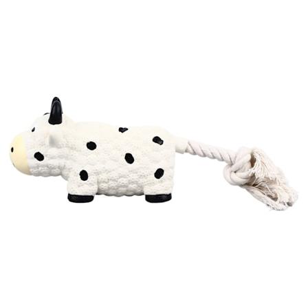 Latex Hundefleise Squeaky Myk Interaktiv Unik Form Valpe Tyggeleke for Innendørs Små og Mellomstore Hunder Ku