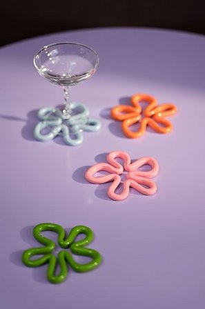 Jotex - Untersetzer Mit 4er-pack Mehrfarbig - KIRA - Kaufe Accessoires fürs Glas bei Jotex