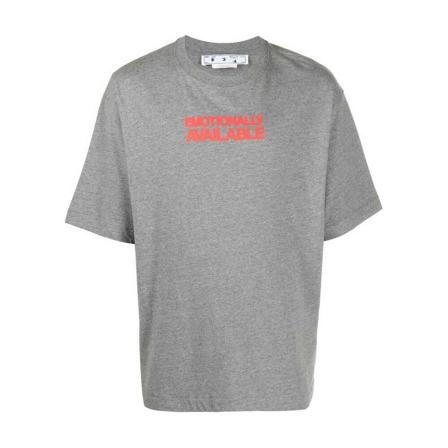 Off White, T-Shirts Grijs, Heren, Maat:S