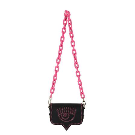 Chiara Ferragni Collection Chiara Ferragni Eyelike Small Black Pink Crossbody Taske Sort, Dame Skuldertasker, Størrelse: ONE Size