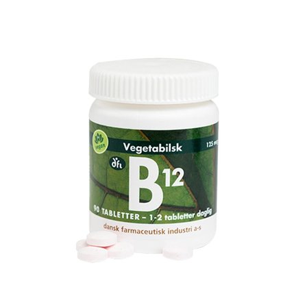 Dansk Farmaceutisk Industri B12, 125 mcg 90 tabl., Helse & Madvarer, B-vitamin, B12 Vitamin