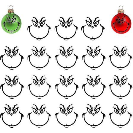 100 stk Grinch klistermærker til pynt Grinch ansigt klistermærker vinyl klistermærke (FMY)