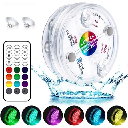 LED-dykbelysning med magnet för simbassäng, akvarium, badkar och bad