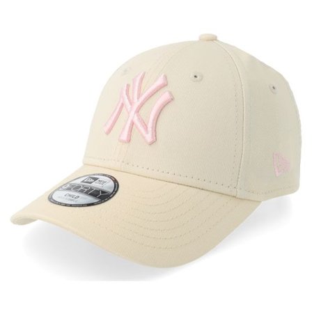 New Era - MLB Beige adjustable Keps - Kids New York Yankees League Essential 9FORTY Stone/Light Pink Adjustable @ Hatstore