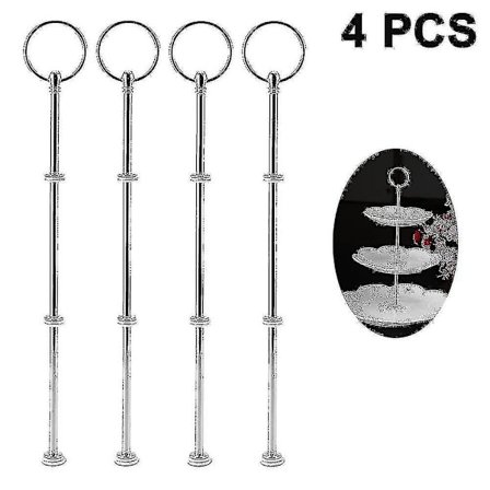 4 Sett 3-lags kakestativ, etasjefat, 3-lags kakestativbeslag, dessertserveringsfatstativhåndtak m [BR]