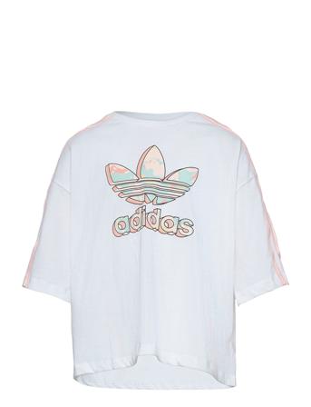 Marble Logo Graphic Print Crop Tee W White Adidas Originals