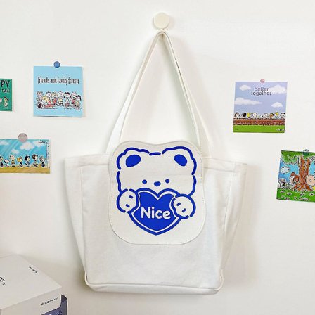 Casual Canvas Bag Mode Tote Bag All-match Ins axelväska med stor kapacitet