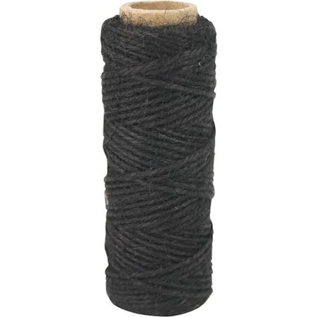 Cordelette - JUTE - Svart - 30 meter - D 2 mm - 100% jute