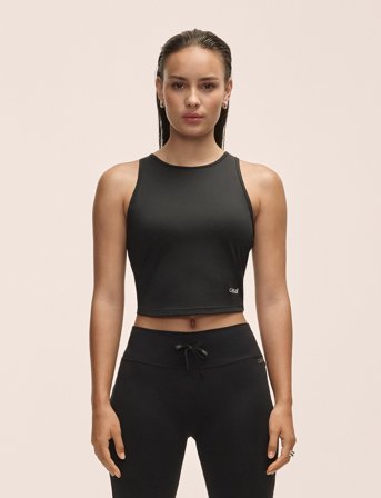 Casall Laser Mesh Crop Top - Black - XL