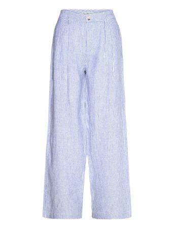 Mango | Striped Linen-Blend Trousers | 40