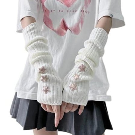 u200e 5 x 4 x 2 tommer Søde Stjerne Armvarmere Kawaii Halvfinger Søde Tilbehør til Teenagepige Handske Gyaru Harajuku Arm