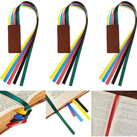 3 deler Bibelbånd Bokmerke Bånd Marker bokmerkebånd i imitert skinn farget bånd for bøker