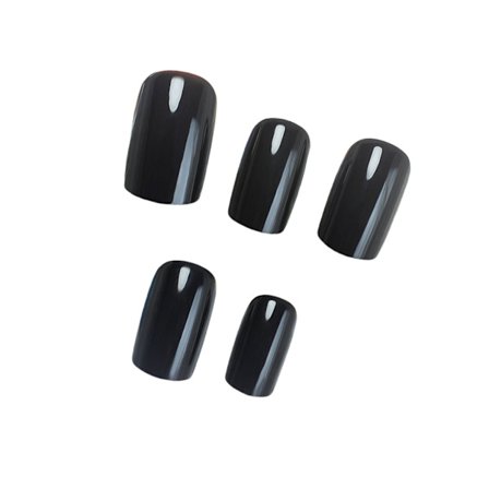 24 stk. firkantede press-on negler, falske negler, svarte lim-på-negler, akrylnegler, gaver