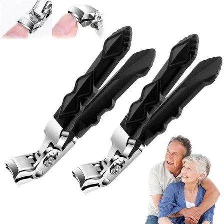 Outfany Master Clipper-Pro, Outfany Negleklipper, Negleklipper til Hårde og Tykke Fødder, Ergonomisk Negleklipper med Vinklet Hoved (2 stk)