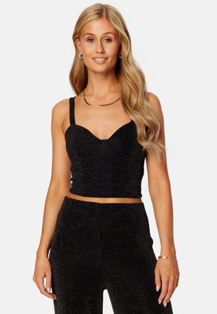 BUBBLEROOM Vedalia sparkling bustier top Black / Gold Klær