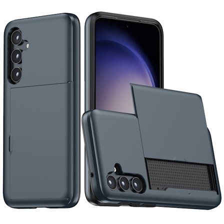 SKALO Samsung S25 Armor Korthållare Skal - Blå