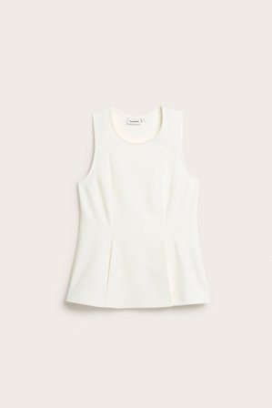 Kappahl | Top z baskinką Offwhite M | Offwhite