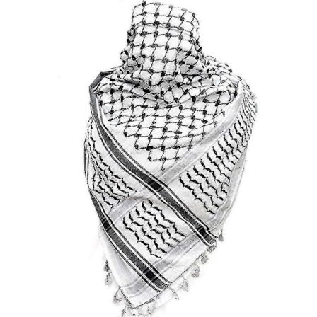 Palestinasjal, Keffiyeh, Arafat Hatta, Bred med tofsar, Shemagh Keffiyeh Arabisk Hundtandsmönster Y2-dwdz SZRH A-C
