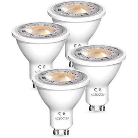 7W GU10 LED-pærer Varmhvit, AC/DC 12V GU10 LED-spotpære 650lm 50W 70W MR16 GU10 Halogenpærer Tilsvarende 3000K Varmhvit