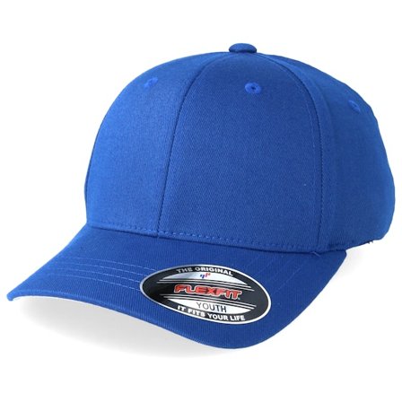 Flexfit - Bleu flexfit Casquette - Kids Royal Flexfit Wooly Combed @ Hatstore