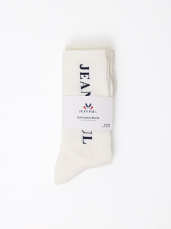 Jean Paul - Armel 2 pk sokker - Herre - Hvit - Pysjamas & Undertøy - 40-45