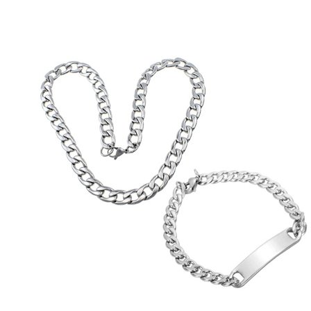 Rostfritt stål halsband + armband 8,5mm