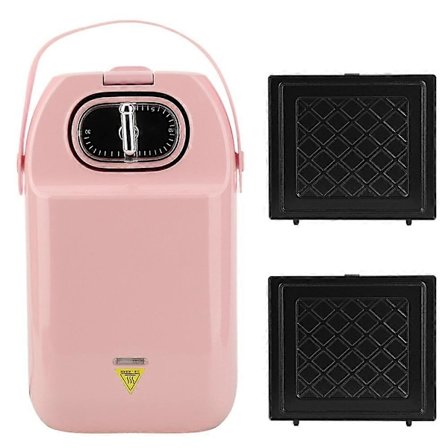 Multifunktionel husholdnings sandwich toaster brød morgenmadsmaskine madlavningsværktøjer (pink)