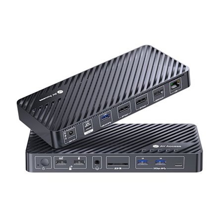 AV Access KD-S03 1 til 12 USB-C Dockingstation med tredobbelt skærm 2xDP 1xHDMI 4K60Hz 2K 144Hz PD100W