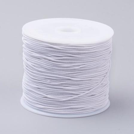 Rulle Med C:a 18~20 Mt Vit Nylonklädd Elastisk Tråd 1 Mm