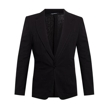 Dolce & Gabbana, Gauze blazer with notch lapels Zwart, Heren, Maat:M