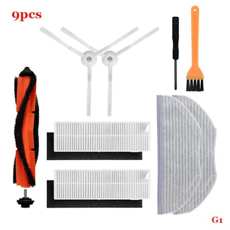 Xiaomi Mijia G1 MJSTG1 robotti-imurin varaosat, tärkeä pääharja, sivuharja, Hepa-suodatin, moppiliina, vesisäiliö, pölysäiliö