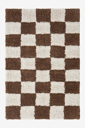 Jotex - Mata Łazienkowa 60x90 Cm Brązowy/naturalna biel - MELA - Kup Dywaniki łazienkowe firmy Jotex