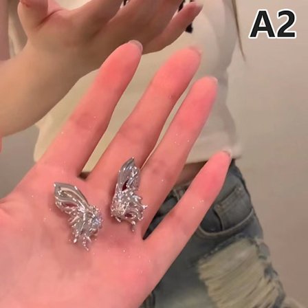 Mode Punk Butterfly Elf Ear Clip Trendig design flytande metall